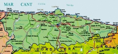 Mapa pequeo de Asturias