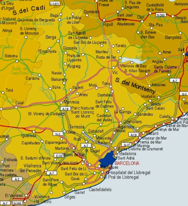 Mapa grande de Barcelona