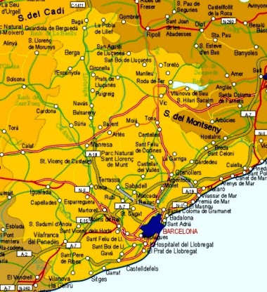 Mapa pequeo de Barcelona