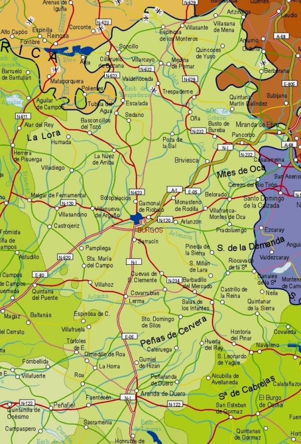 Mapa grande de Burgos