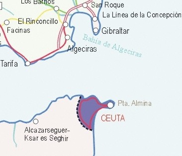 Mapa grande de Ceuta