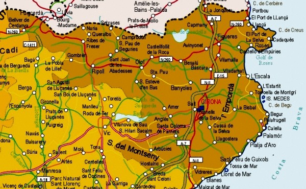 Mapa grande de Girona