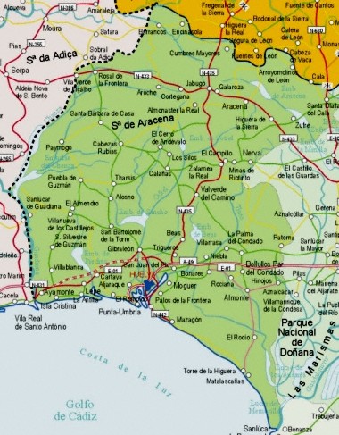 Mapa pequeo de Huelva