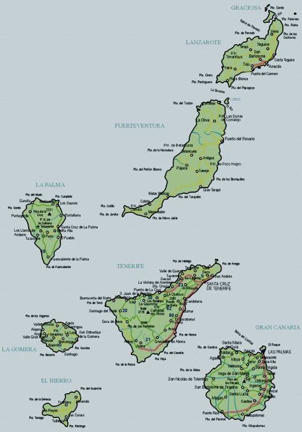 Mapa grande de Las Palmas