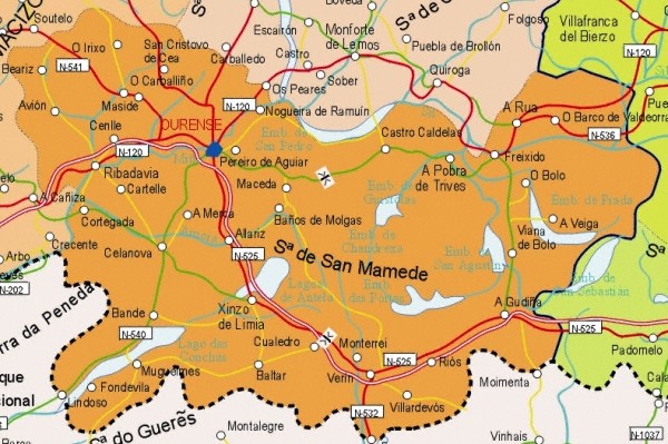Mapa grande de Ourense