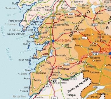 Mapa pequeo de Pontevedra