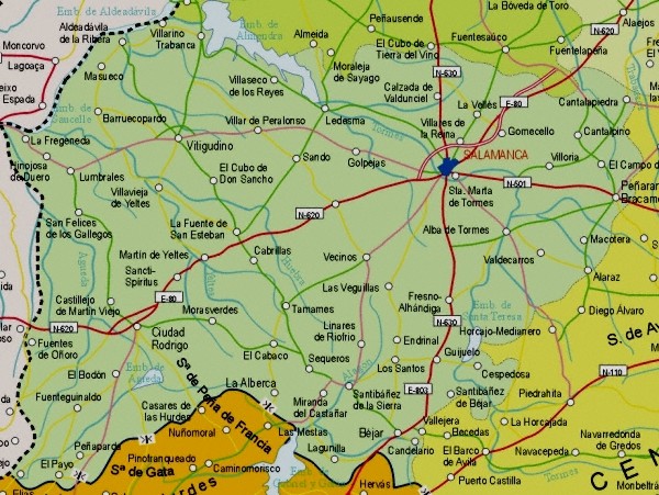Mapa grande de Salamanca