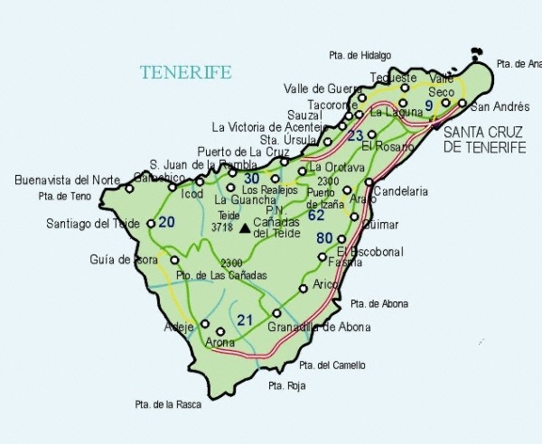 Mapa grande de Santa Cruz De Tenerife