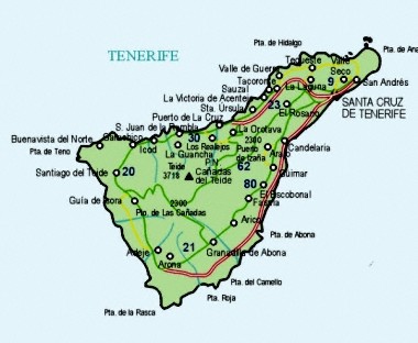 Mapa pequeo de Santa Cruz De Tenerife