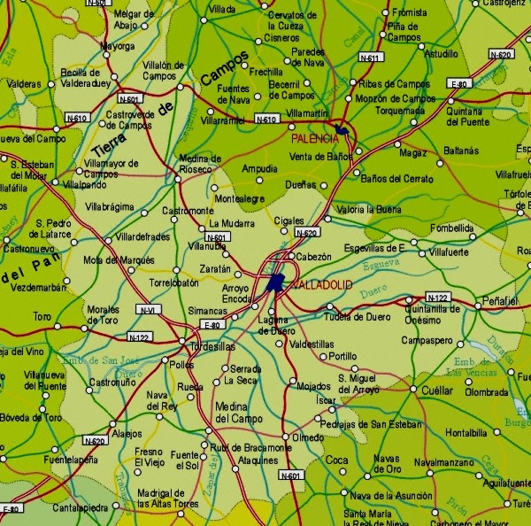 Mapa grande de Valladolid
