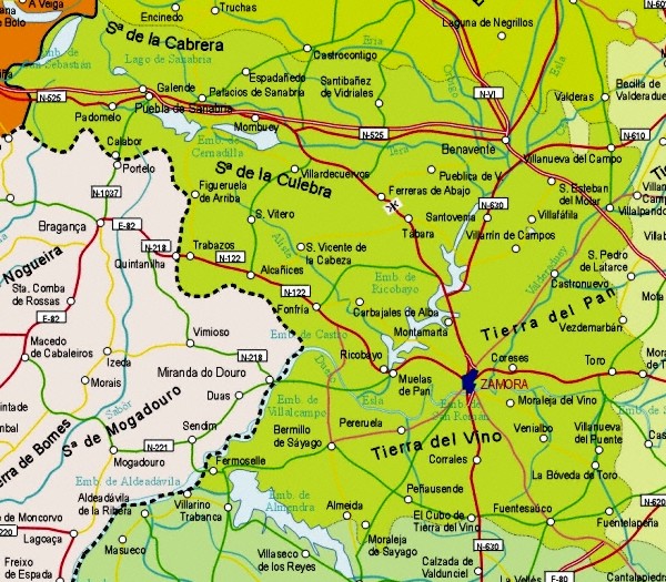 Mapa grande de Zamora