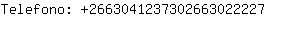 Telefono: 266304123730266302....