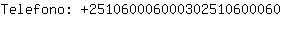 Telefono: 25106000600030251060....