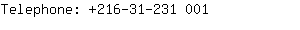 Telephone: 216-31-231....