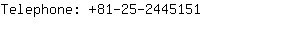 Telephone: 81-25-244....