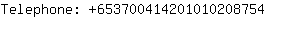 Telephone: 65370041420101020....