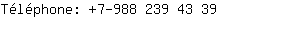 Téléphone: 7-988 239 4....