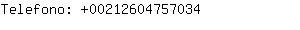 Telefono: 0021260475....