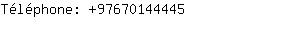 Téléphone: 9767014....