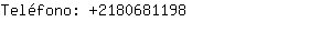Teléfono: 218068....