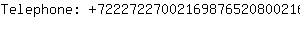 Telephone: 722272270021698765208002169876....