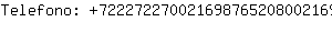 Telefono: 722272270021698765208002169876....