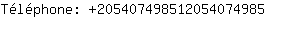 Tlphone: 20540749851205407....