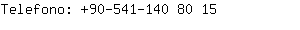 Telefono: 90-541-140 8....
