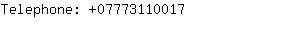 Telephone: 0777311....