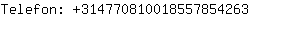 Telefon: 31477081001855785....