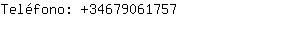 Teléfono: 3467906....