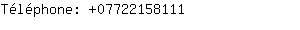 Téléphone: 0772215....