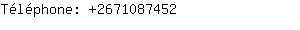 Téléphone: 267108....