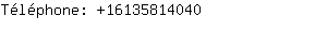 Téléphone: 1613581....