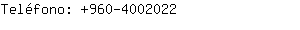Teléfono: 960-400....