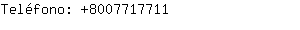 Teléfono: 800771....
