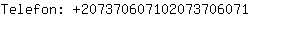 Telefon: 20737060710207370....