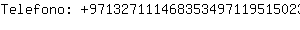 Telefono: 9713271114683534971195150236....