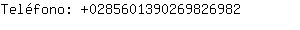Telfono: 028560139026982....