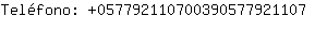 Telfono: 05779211070039057792....