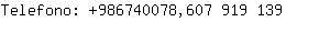 Telefono: 986740078,607 919....