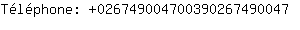 Tlphone: 02674900470039026749....