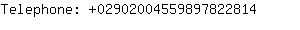 Telephone: 0290200455989782....