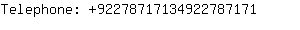 Telephone: 9227871713492278....