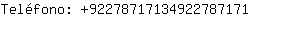 Telfono: 9227871713492278....