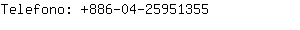 Telefono: 886-04-2595....