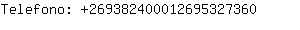 Telefono: 26938240001269532....