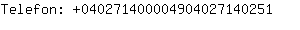 Telefon: 04027140000490402714....