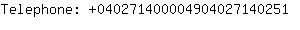 Telephone: 04027140000490402714....