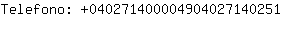 Telefono: 04027140000490402714....